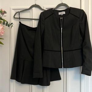 Calvin Klein Skirt suit set. Charcoal and black